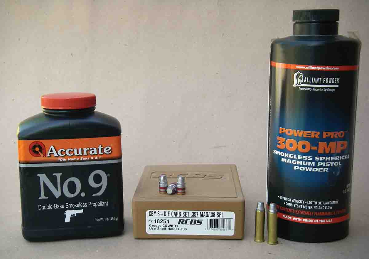 Matt’s Bullets can supply cast bullets from RCBS mould 38-158-SWC. Accurate No. 9 and Alliant Power Pro 300-MP provide top-notch performance in the .357 Magnum.